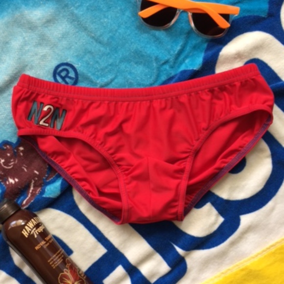 *SOLD!* N2N Red BANG! swimsuit, L (34-36 waist) - Picture 2 of 5
